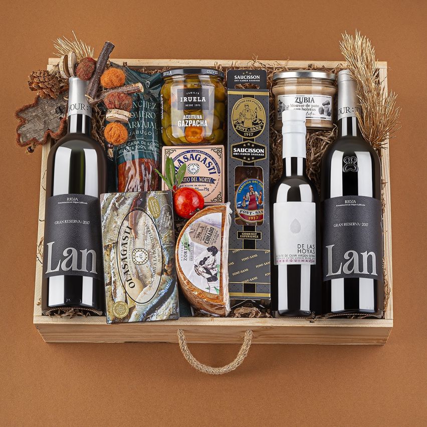 Lote Degustación Gourmet DG-6 en Caja de Madera con Ibéricos de Bellota