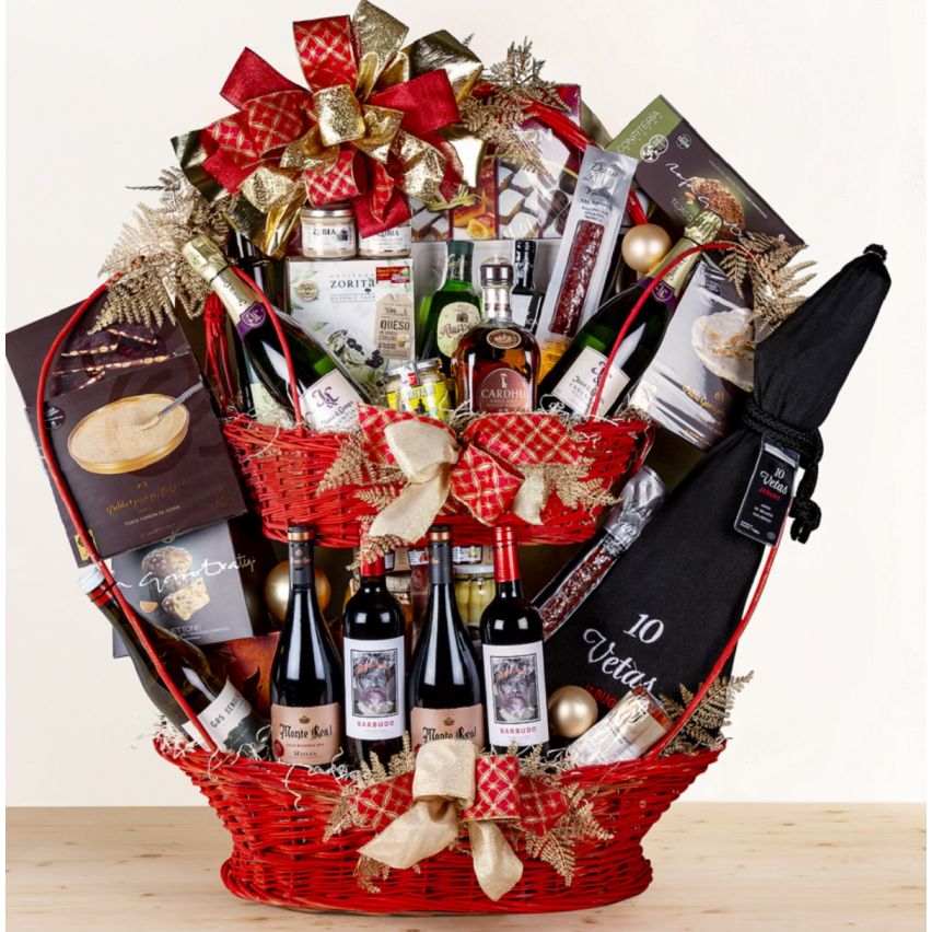 Cesta de Navidad con embutidos de bellota ibéricos