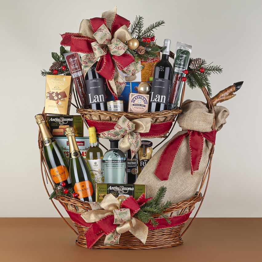 Cesta de Navidad Premium Gran Reserva con Paleta Joyas de la Serranía