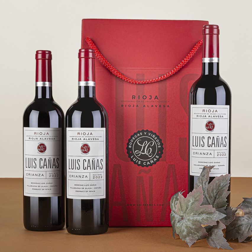 Estuche Vino 3 con Vino Rioja Luis Cañas Crianza