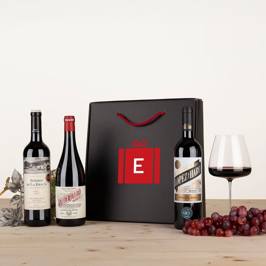 Estuche R-1 con 3 Vinos Tintos de Rioja y Ribera del Duero