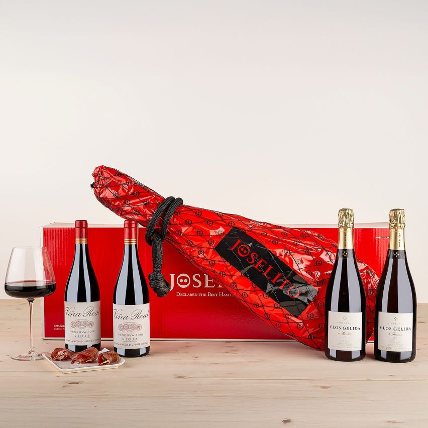 Lote con Paleta de jamón Joselito con vino y cava