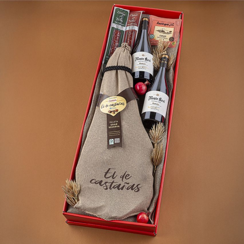 Jamonero J-1 con Paleta Selecta de Castañas Coren y Queso Premiado