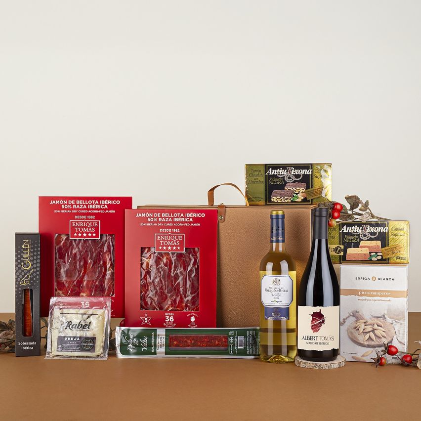 Lote Maridaje 5 Estrellas Premium con Jamón Enrique Tomás y Queso Rabel