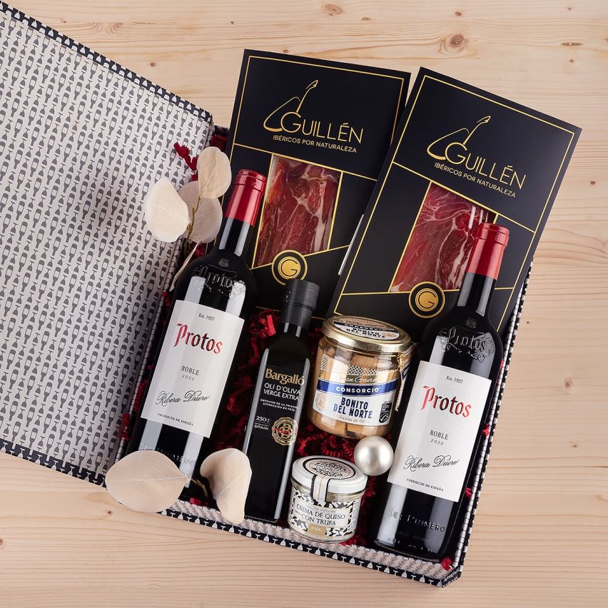 Lote Regalo Gourmet Loncheado Jamón y Vino Protos