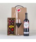 Estuche Vino Martinet y Bombones Artesanos